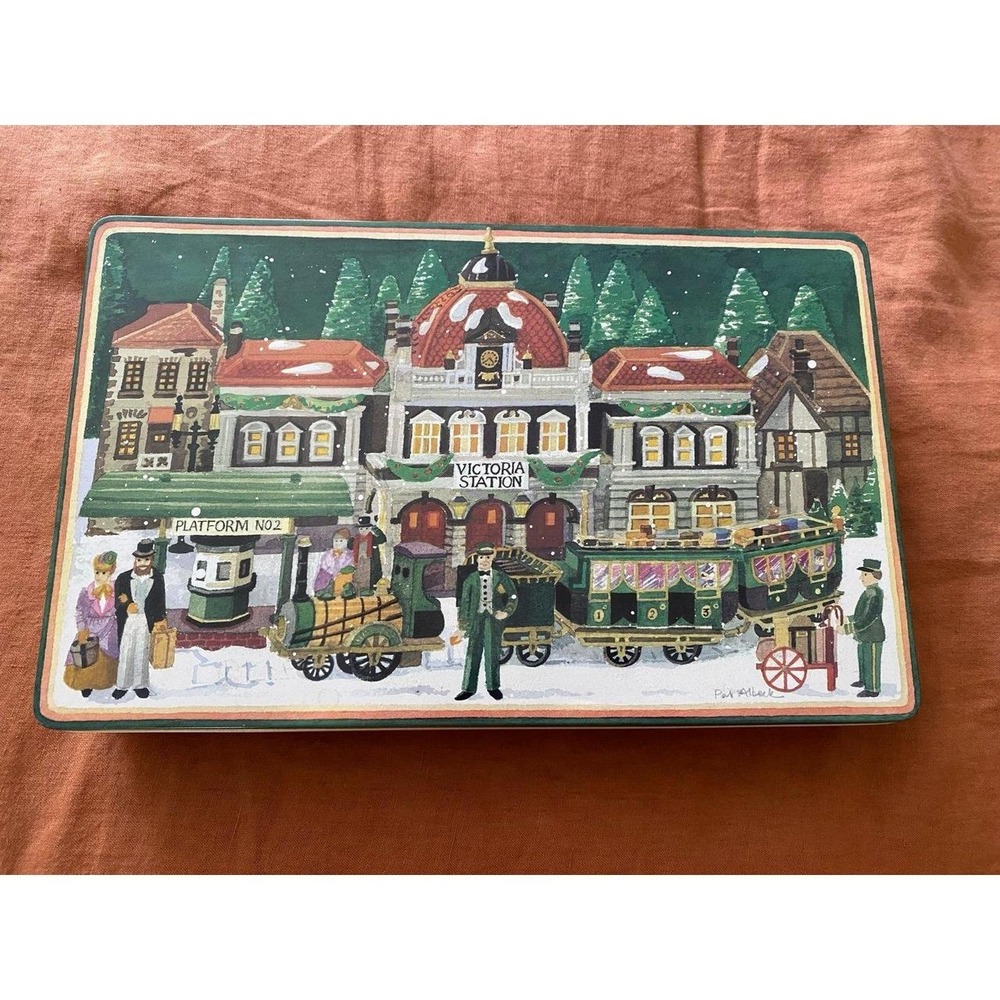 Vintage Depart 56 Heritage Dickens Village Victoria Station Christmas Tin 13.5